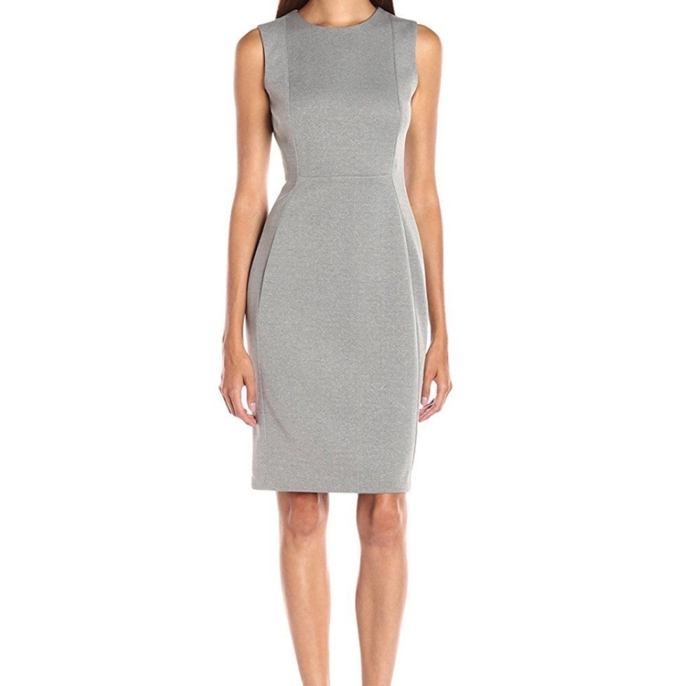 Calvin Klein heathered scuba sheath dress NWT